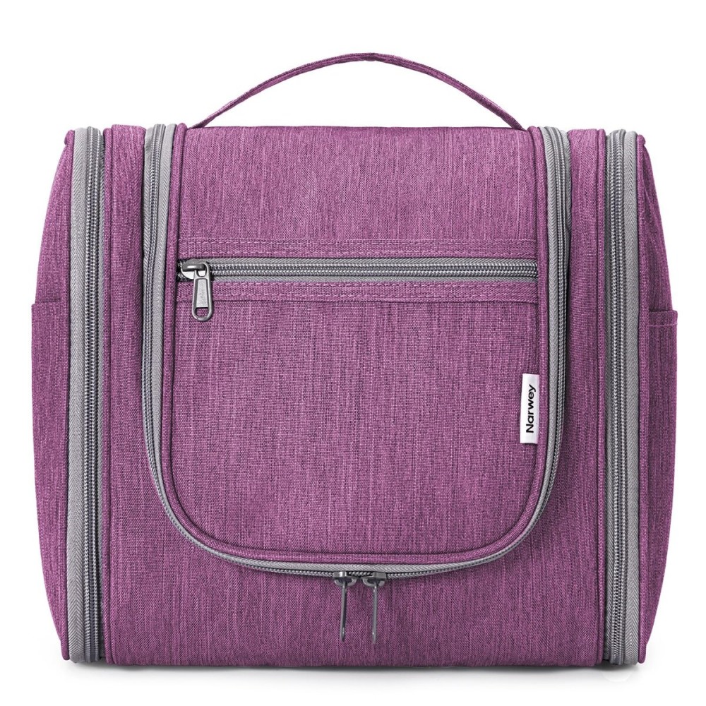 Hanging Toiletry Bag for Women Travel Makeup Bag Organizer Toiletries Bag for Cosmetics Essentials Accessories (Large, Dark Purple)