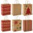 MESHA Christmas Gift bags 24Pcs 8.6x7x3.3\'\' Kraft Paper Bags with Handles Bulk for Gifts Holiday Xmas Goodie, Party Favors, Candy, Treat