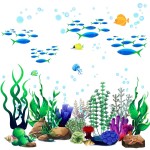 Zonon Under The Sea Wall Decals Coral Reef and Seaweed, Ocean Wall Decals Stickers, Undersea Decor Stickers, Underwater Sea Stickers for Nursery Living Room Office(Classic Style)