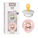 BIBS Pacifiers Colour Collection | Natural Rubber Baby Pacifier | Set of 2 BPA-Free Soothers | Made in Denmark | 6+ Months (Pack of 2) | Blossom/Haze