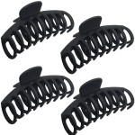 OWIIZI Large Hair Claw Clips for women, 4.3 Matte Jumbo Hair Clips Non-Slip Ponytail Barrette Strong Hold Claw Clips for girls Long Thick Hair (4packs)
