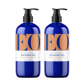 EO Shower Gel Body Wash, 16 Ounce (Pack of 2), Orange Blossom and Vanilla, Organic Plant-Based Skin Conditioning Cleanser with Pure Essentials Oils