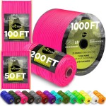 TECEUM Paracord Type III 550 Sofit Pink - 100 ft - 4mm - Tactical Rope MIL-SPEC - Outdoor para Cord -Camping Hiking Fishing Gear and Equipment - EDC Parachute Cord - Strong Survival Rope 315