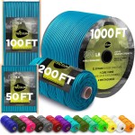 TECEUM Paracord Type III 550 Ice Mint - 50 ft - 4mm - Tactical Rope MIL-SPEC - Outdoor para Cord -Camping Hiking Fishing Gear and Equipment - EDC Parachute Cord - Strong Survival Rope 049