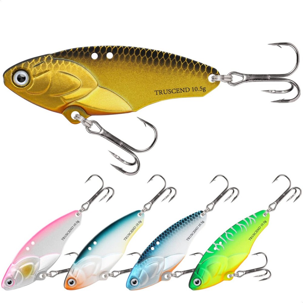 TRUSCEND Blade Bait for Bass Trout Walleye, Easy Catch Fishing Lures for All Levels & Species, Well-Made Long Cast VIB Blade Jig Spinner, VIBEspinner with BKK Sharp Hook, Freshwater Crappie Jigs 3/8oz