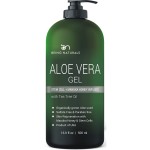 Aloe vera Gel - from 100% Pure Organic Aloe Infused with Manuka Honey, Stem Cell, Tea Tree Oil - Natural Raw Moisturizer for Face, Body, Hair. Perfect for Sunburn, Acne, Razor Bumps 16.9 fl oz