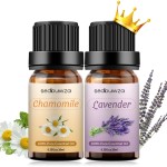Sedbuwza Lavender Chamomile Essential Oil Set, Lavender Fragrance Oil Chamomile Scent Oil Set for Diffuser, Aromatherapy, Massage, Soap, Candle Making 2 x 10 ml
