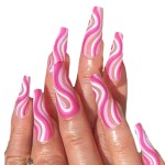 YoYoee Long Fake Nails-Coffin Press on Nails Pink Ballerina False Nails Full Cover Acrylic Nails for Women and Girls 24Pcs (gorgeous2)