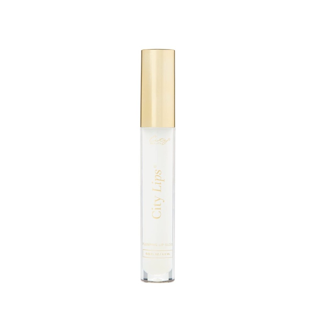 City Beauty City Lips Clear - Plumping Lip Gloss - Hydrate & Volumize - High Shine Lip Plumper - Hyaluronic Acid & Peptides Visibly Smooth Lip Wrinkles - Cruelty-Free (Clear, Pack of 1)