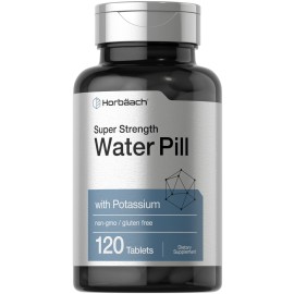 Horbach Water Pills | Super Strength | 120 Tablets | Vegetarian, Non-GMO & Gluten Free Supplement