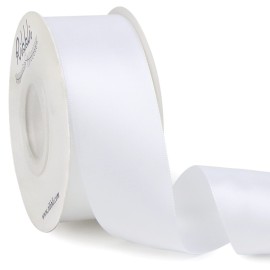 Ribbli White Double Faced Satin Ribbon,1-1/2 x Continuous 25 Yards,Use for Bows Bouquet,Gift Wrapping,Wedding,Floral Arrangement