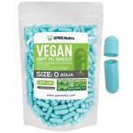 XPRS Nutra Size 0 Empty Capsules - 100 Count Empty Vegan Capsules - Vegetarian Pills - DIY Vegetable Capsule Filling - Veggie Pill Caps for Do-It-Yourself Supplements (Aqua)