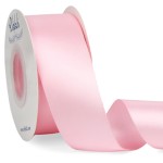 Ribbli Light Pink Double Faced Satin Ribbon,1-1/2 x Continuous 25 Yards,Use for Bows Bouquet,Gift Wrapping,Baby Shower,Floral Arrangement