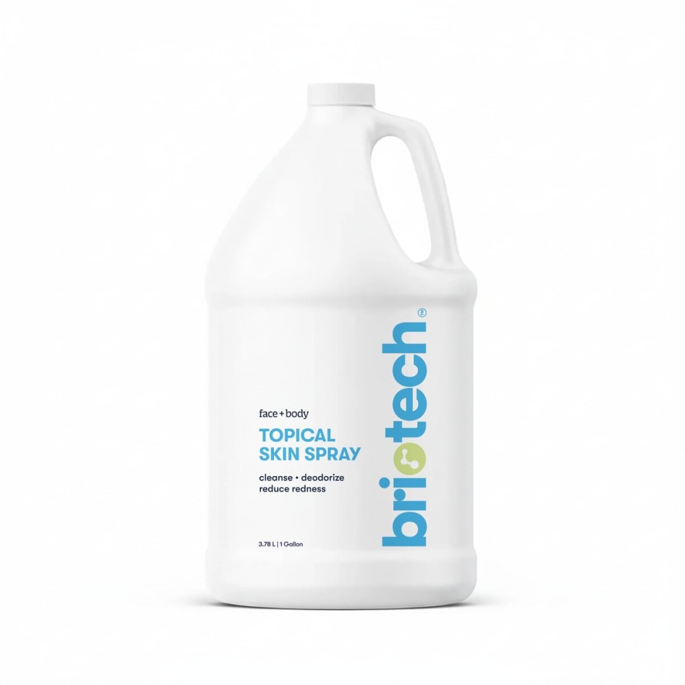 BRIOTECH Topical Skin Spray, Hypochlorous Acid for Sensitive Skin, HOCl Facial Mist, Full Body Support Against Irritation, Calm Redness, Soothe Foot & Scalp, 1 Gallon Refill (1 Pack)