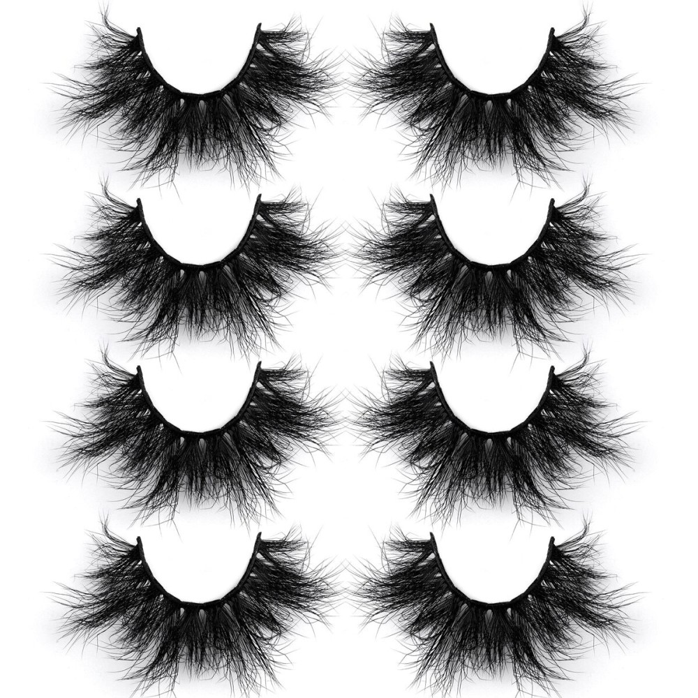 Mink Eyelashes Volume Dramatic False Eyelashes Thick Long Mink Lashes Wispy Strip Curly Fake Eyelashes by Calphdiar