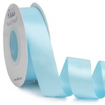 Ribbli Light Blue Double Faced Satin Ribbon,1 x Continuous 25 Yards,Use for Bows Bouquet,Gift Wrapping,Baby Shower,Floral Arrangement
