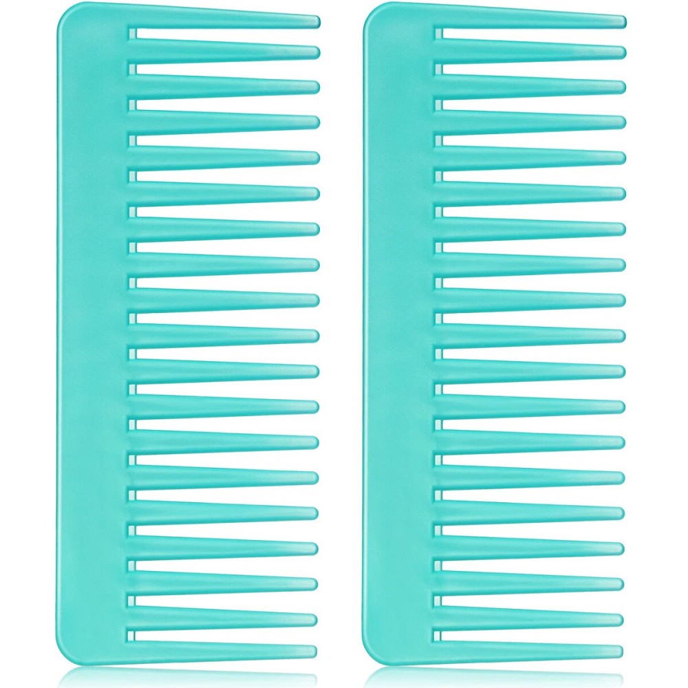 Patelai Wide Tooth Comb Large Hair Detangling Comb for Curly, Wet Dry Hair, No Handle Detangler Accessories(Cyan)