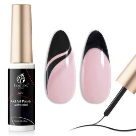 beetles Gel Polish Liner Gel Nail 7ml Classic Black Gel Polish Art Paint for Nails Built,Thin Line Nails Art Brush in Gel Pens UV LED Soak off Comic Nails Manicure DIY Gift for Women