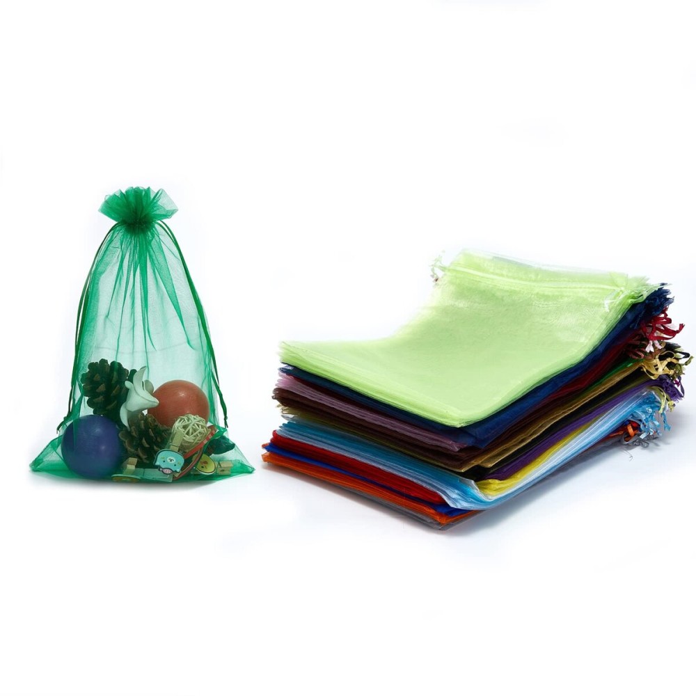 LOOKSGO 25 pcs 8x12 Inches Drawstring Organza Bags Wedding Party Favor Gift Candy Toys Makeup Pouches Gift Bag (Assorted colors)
