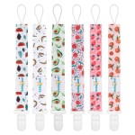 babygoal Fruit Pacifier Clips, 6 Pack Binky Paci Holder Clips Leashes Fits for Most Pacifiers and Binkies 6PS28-B