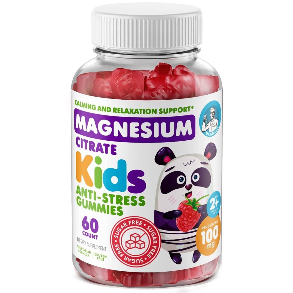 DR. MORITZ Sugar-Free Calm Magnesium Gummies for Kids and Adults - Non-GMO Kids Magnesium Gummies - Raspberry Flavor - 1-Pack (60 Count)