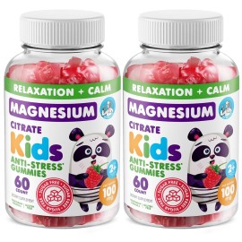 DR. MORITZ Sugar-Free Calm Magnesium Gummies for Kids and Adults - Non-GMO Magnesium Citrate Gummies - Raspberry Flavor - 2-Pack (60 Count)