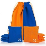 Play Platoon Professional Cornhole Bags - Set of 8 Regulation All Weather Two Sided Bean Bags for Pro Corn Hole Game - 4 Orange & 4 Royal Blue