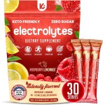 Keppi Electrolytes Powder Packets - Raspberry Lemonade 30 Servings - No Sugar Hydration Supplement with Potassium, Magnesium, Sodium - Keto, Vegan, Fasting-Friendly, Zero Calorie Hydration Packets