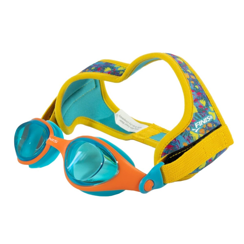 FINIS DragonFly Kids Swim Goggles - Ages 3-8 - UV Protection - Floating Neoprene Strap - Soft Silicone Fit - Fish