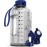 AQUAFIT 64 oz Water Bottle with Time Marker - Straw & Chug Lid - BPA Free Half Gallon Gym Water Bottle with Handle - Big Gallon Jug (Clarity, 64 Ounces)
