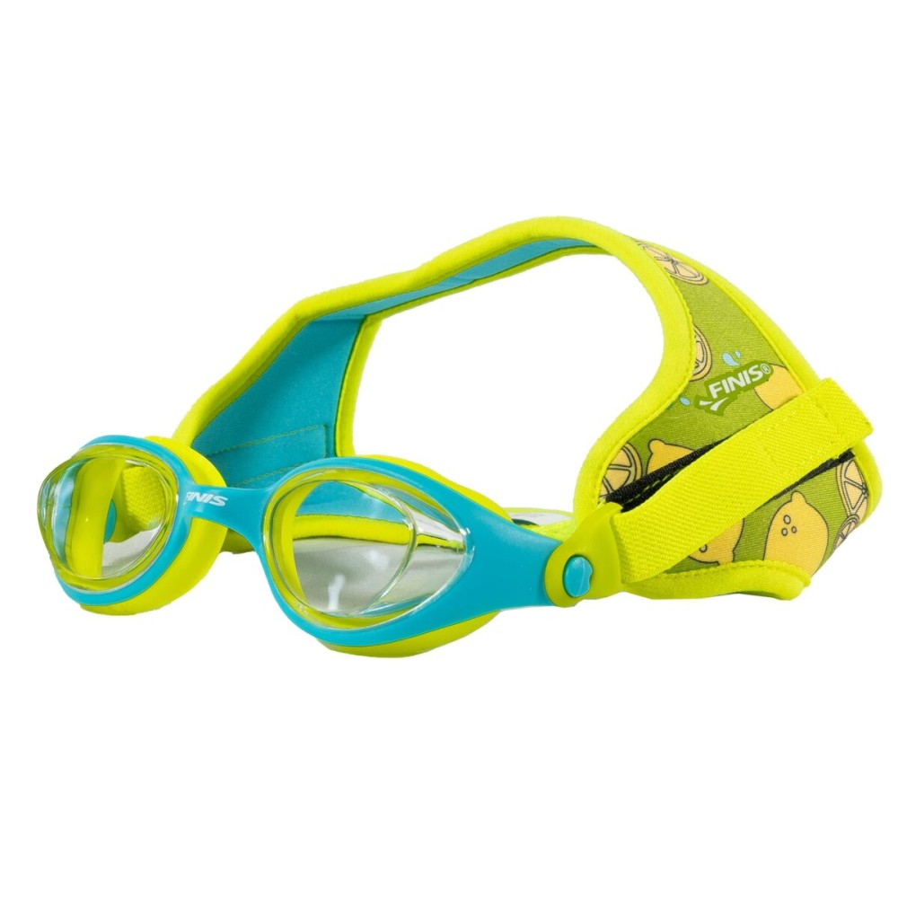 FINIS DragonFly Kids Swim Goggles - Ages 3-8 - UV Protection - Floating Neoprene Strap - Soft Silicone Fit - Lemon