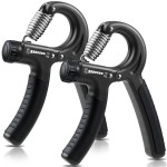 NIYIKOW 2 Pack Grip Strength Trainer, Hand Grip Strengthener, Adjustable Resistance 22-132Lbs (10-60kg), Forearm Strengthener, Perfect for Musicians Athletes - Carbon Black