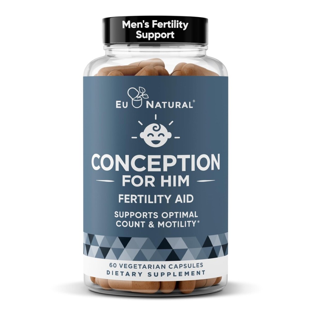 Conception For Him - Fertility Supplements for Men, Male Fertility Booster & Prenatal - Optimal Sperm Count, Motility Strength - Ashwagandha, Folate Folic Acid,Magnesium & Zinc - 60 Veg Soft Capsules