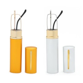 OWTXIS 2 Pack Blue Light Blocking Reading Glasses - Slim Pocket Readers with Pen Clip Case Mini Lightweight Readers (Gold, Silver, +2.50)