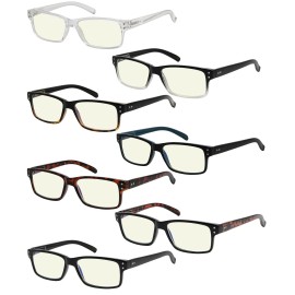 Eyekepper 7-pack Reading Glasses Blue Light Blocking for Men +3.50