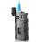 PROMISE Metal Lighter Triple Jet Flame Refillable Butane Windproof Lighter- Butane Not Included (Black)