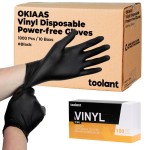 OKIAAS Black/Pink Vinyl Gloves Disposable Latex Free, Food Safe, Powder Free, 5 Mil Thickened for Cooking, Cleaning, Food Prep, Baking, Hair Dye, Tattoo, Small, 100 Count