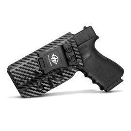 POLE.CRAFT Carbon Fiber IWB Kydex Holster Fits: Glock 19 19X 25 44 45 (Gen 1 2 3 4 5) & Glock 23 32 (Gen 3 4) - Inside Waistband Carry - for G19 G19x G23 G25 G32 G44 G45 Holster -Left