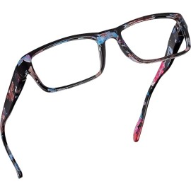 Readerest 3.0 Blue Light Reading Glasses - Lightweight Computer Glasses - Eye Strain, UV Glare Protection (Floral)