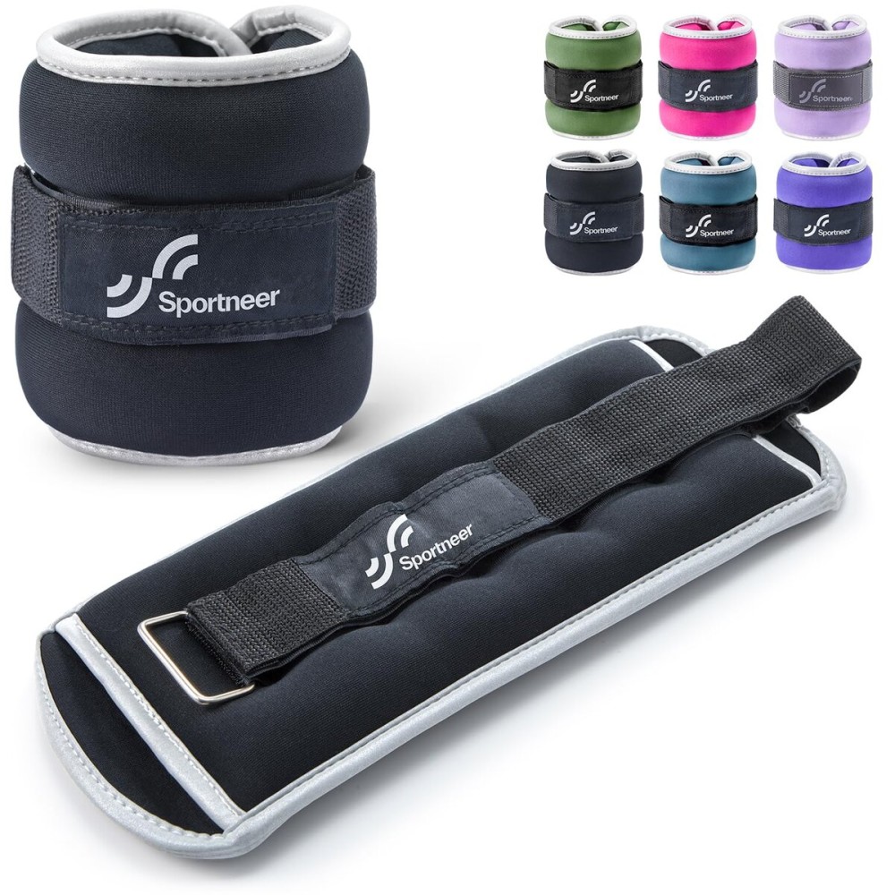 Sportneer Ankle & Wrist Weights with Reflective Straps for Women, Men & Kids - 1/2/3/4/5/10 lb Weighted Weights for Strength Training, Walking, Running, Pilates, Physical Therapy, Leg & Arm Workouts