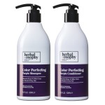 Herbalosophy Purple Shampoo & Conditioner Set for Blonde Gray Hair, Eliminates Brassy and Yellow Tones, Infused with Cocos Nucifera Oil, Free of Sulfate, Parabens and Gluten, 2 x 16.9 Fl Oz