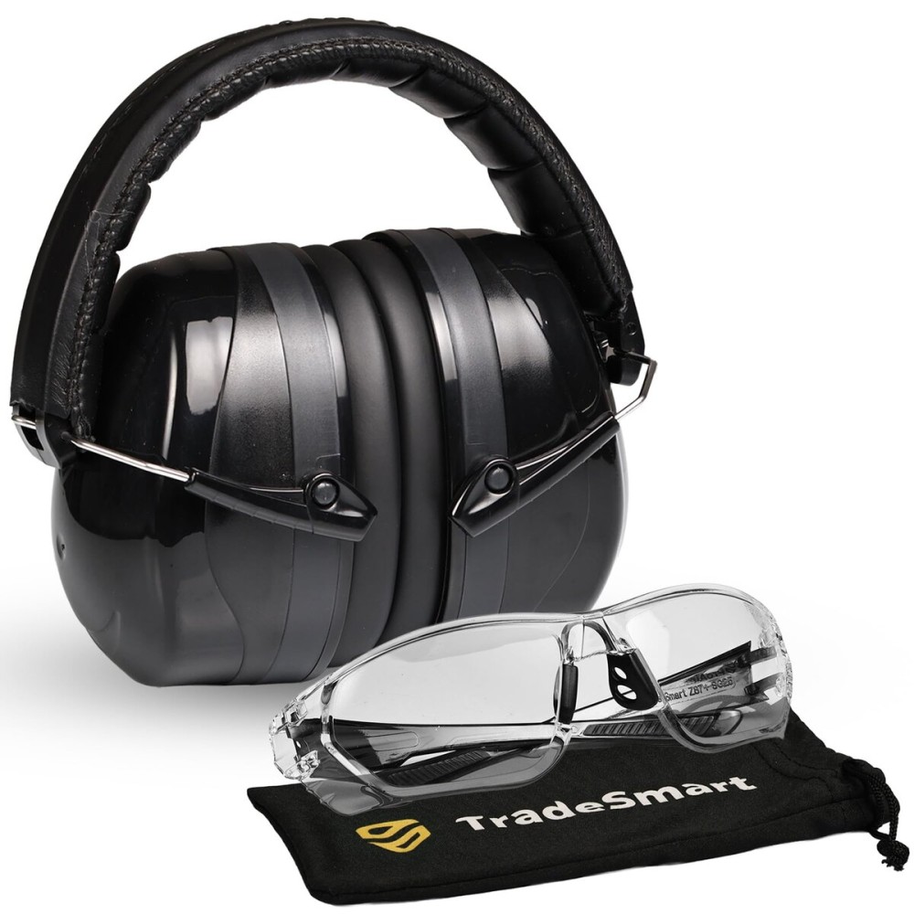 TradeSmart High-Performance Earmuffs for Shooting Range & Shooting Eye Protection Glasses + Firearm Confidence Course Included