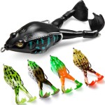 Topwater Frog Lure Bass Trout Fishing Lures Kit Set Realistic Prop Frog Soft Swimbait Floating Bait with Weedless Hooks for Freshwater SaltwaterPack of 5