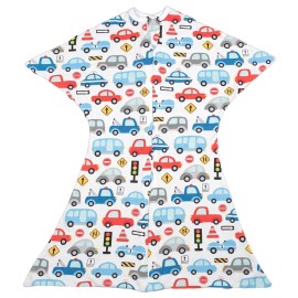 SleepingBaby Zipadee-Zip Transition Swaddle - Cozy Baby Swaddle Blanket with Zipper Convenience - Roomy Wearable Blanket for Easy Diaper Changes - Busy Town, Medium (6-12 Month)