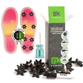 Golfkicks - Spikes Kit - Turn Sneakers into Golf Shoes - Shark Tank Featured - DIY Golf Shoe Making - Add Cleats to Any Shoe - Golf Spikes - Black