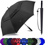 Baraida Golf Umbrella Large 62/68/72 Inch, Extra Large Oversize Double Canopy Vented Windproof Waterproof Umbrella, Automatic Open Golf Umbrella for Men and Women and Family.(72 Inch,Black)