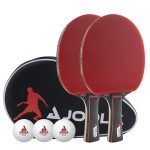 JOOLA Duo Pro Ping Pong Paddles Set of 2 - Professional Table Tennis Paddles, Three Advanced 3 Star Tournament Ping Pong Balls and Carrying Case - Advanced Table Tennis Rackets