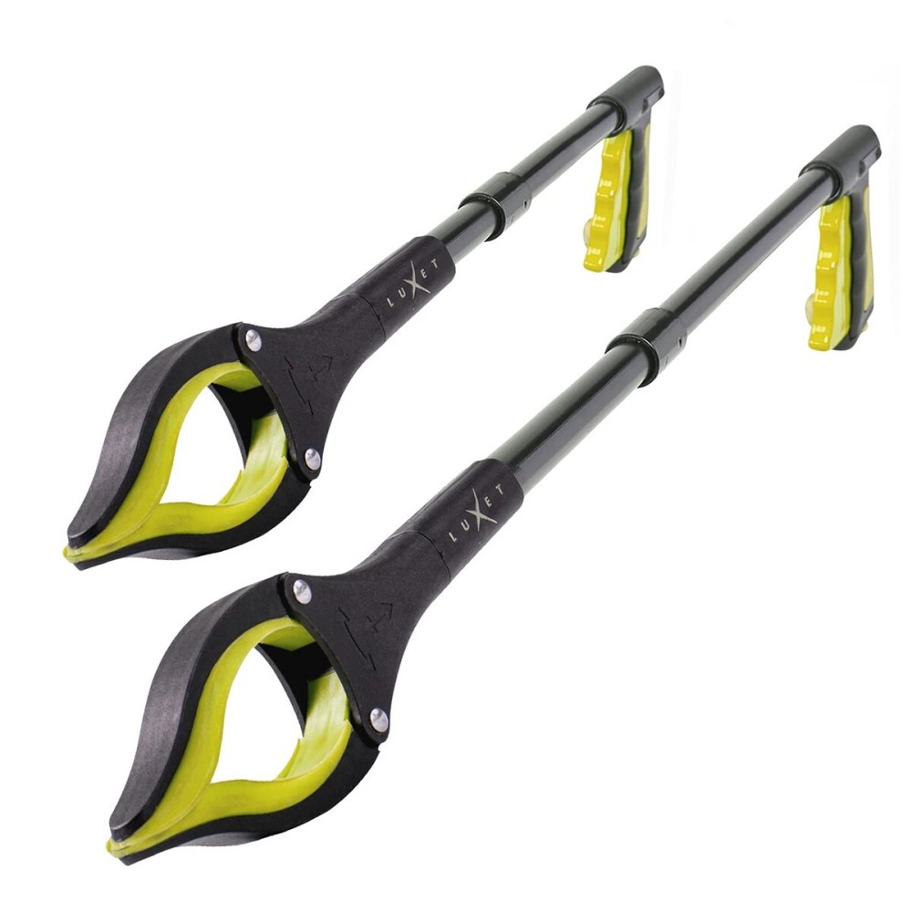 Grabber Reacher Tool - 2 Pack - Latest Version Long 19 and 32 Inch Foldable Pick Up Stick - Strong Grip Magnetic Tip Lightweight Trash Picker Claw Reacher Grabber Tool for Elderly Reaching, (Yellow)