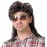 Swiking Mullet Wigs for Men Grey 70s 80s Disco Rocker Curly Punk Fancy Retro Party Halloween Cosplay Costume Wigs(Grey)