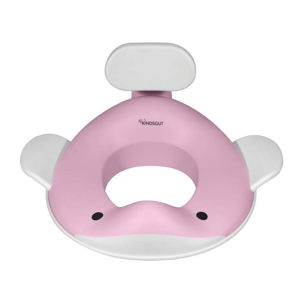 Kindsgut Potty Training Seat in whale design, designed in Germany, suitable for all toilet shapes non-slip toilet seat, Delicate Pink